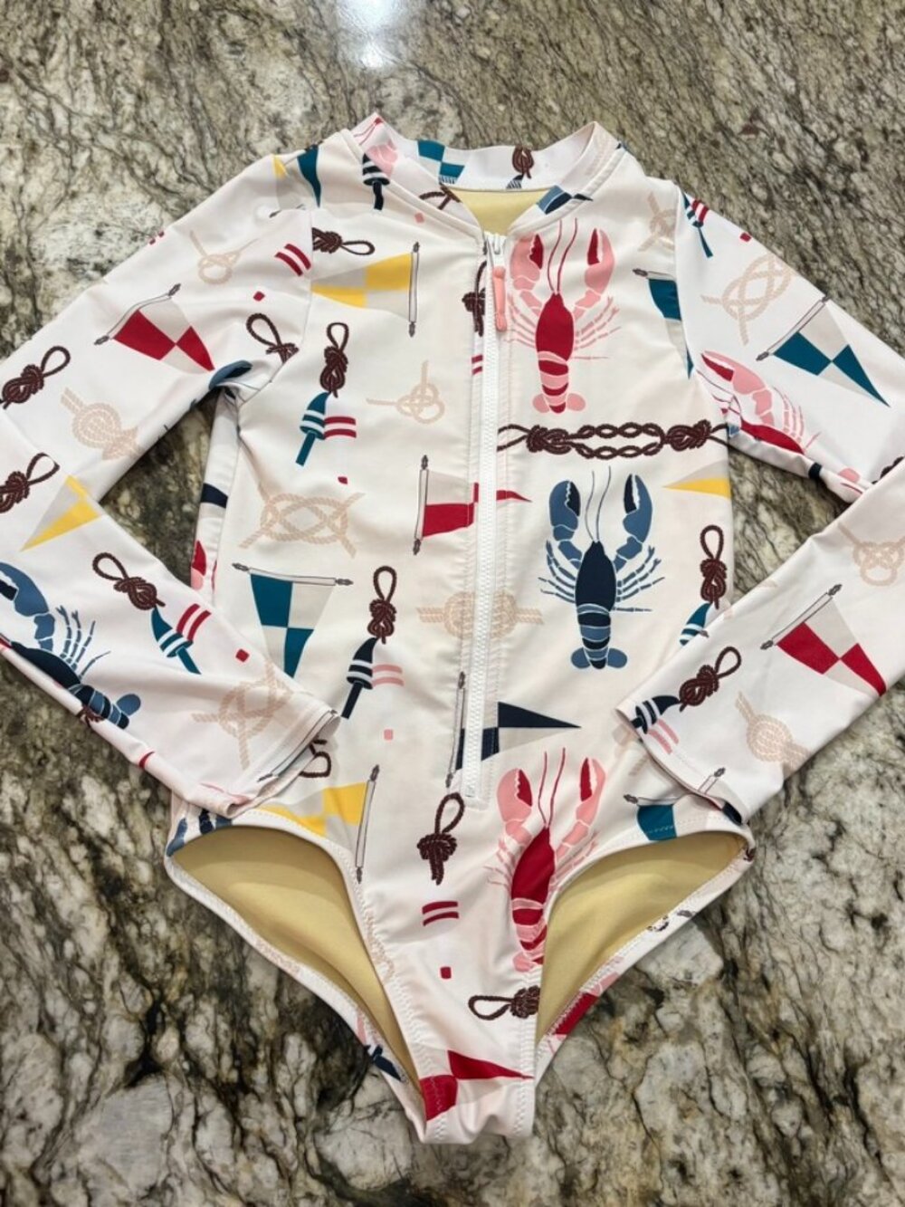 Pink Chicken Long Sleeve Swimsuit Size 10Y
